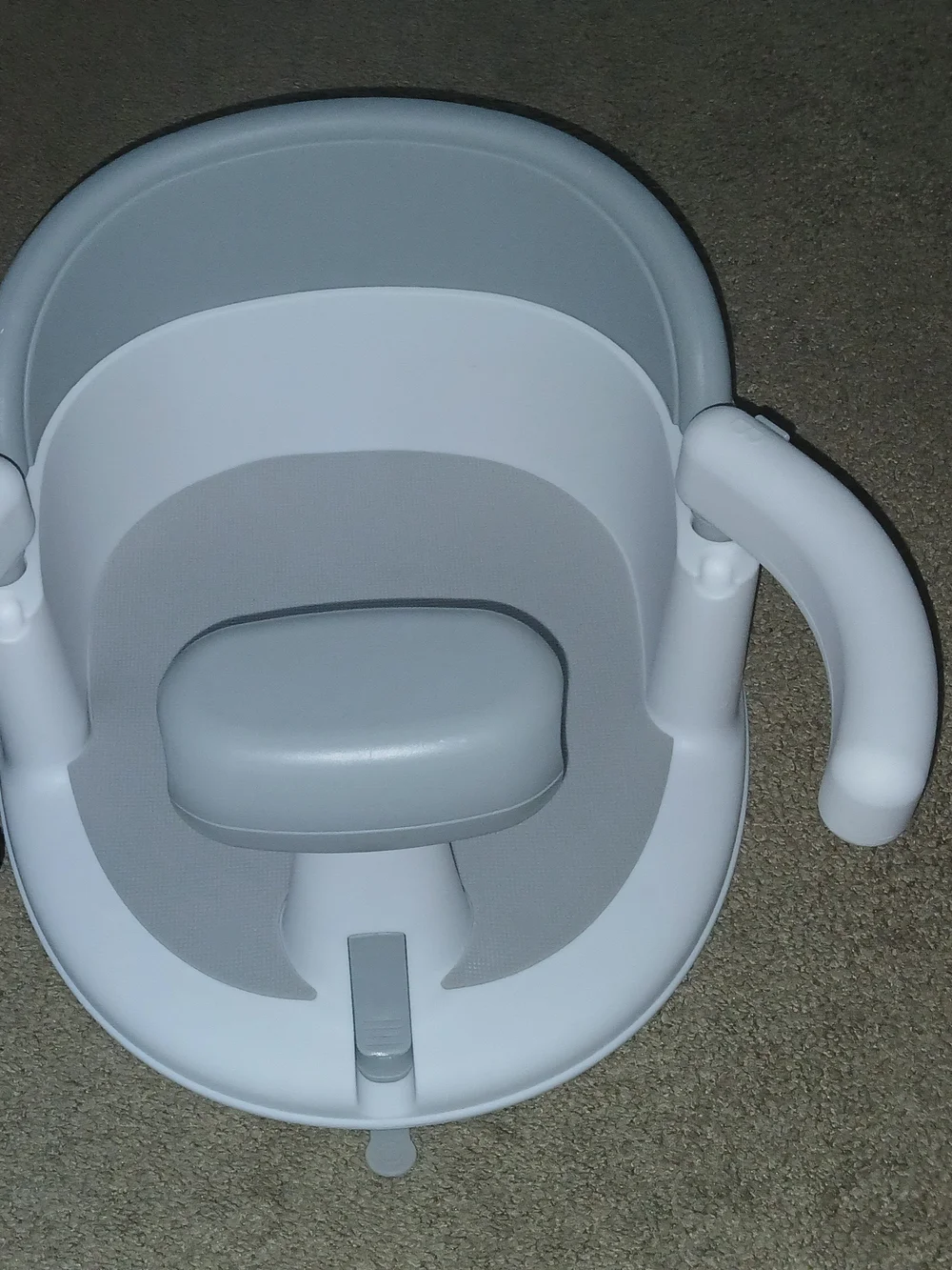White and Light Gray Infant Bath Seat - Brand Unspecified